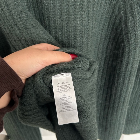 Vince Forest Green Wool Blend Knit Sweater - Picture 4 of 4